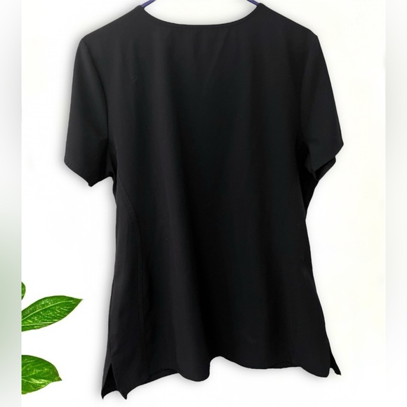 HeartSoul Women's V-Neck Scrub Top - Black - Picture 2 of 8